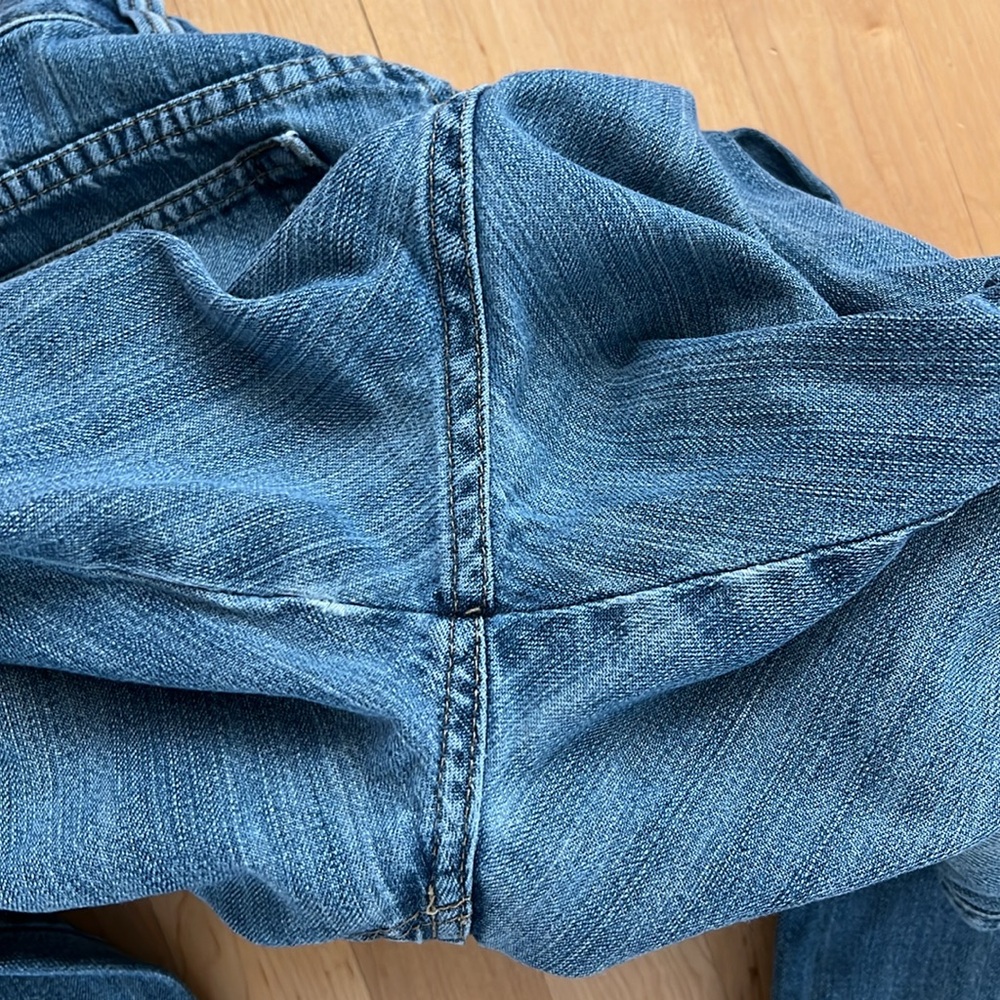 👖34x30 Relaxed Fit Blue Jeans with Faded Details by Ermenegildo Zegna - Picture 9 of 17